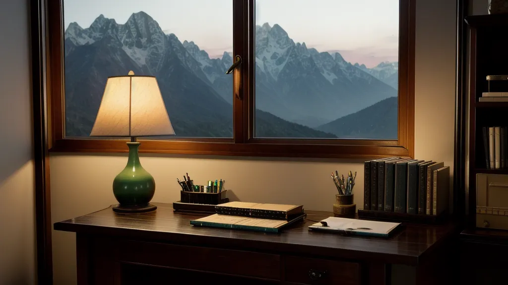 Mentoring accidental en el trabajo: cuadernos junto a una ventana con vista a las montañas de Bucaramanga